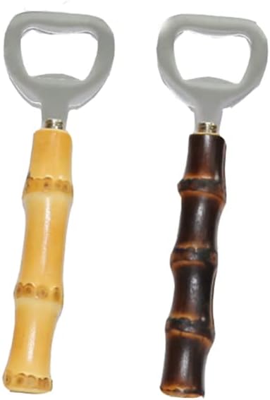 Bamboo Handle Stainless Steel Bottle Opener | Vintage Natural Wooden Beer & Drink Opener for Home, Bar, and Gifts