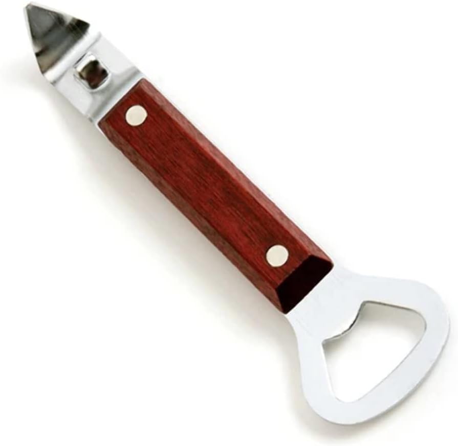 Dual-Head Stainless Steel Bottle Opener & Can Punch | 6.1in (15cm) Multi-Purpose Tool for Home, Bar & Kitchen