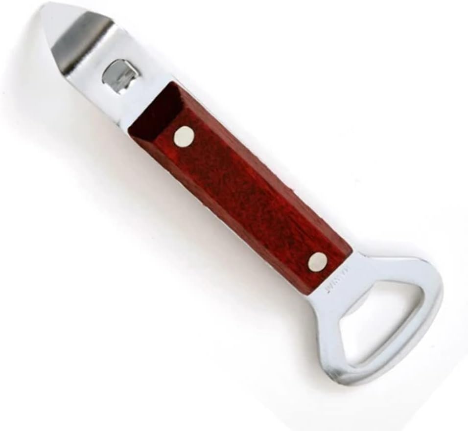 Dual-Head Stainless Steel Bottle Opener & Can Punch | 6.1in (15cm) Multi-Purpose Tool for Home, Bar & Kitchen
