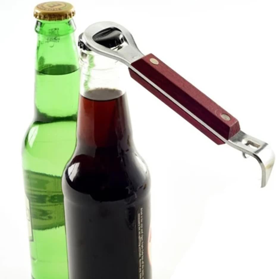 Dual-Head Stainless Steel Bottle Opener & Can Punch | 6.1in (15cm) Multi-Purpose Tool for Home, Bar & Kitchen