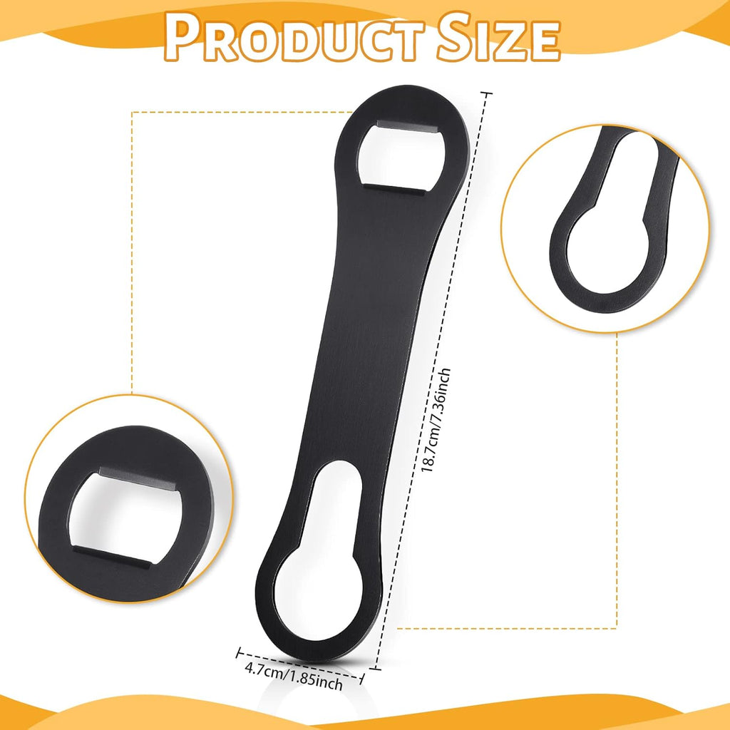 4 Pcs Stainless Steel Bar Bottle Opener | Black Flat Speed Opener for Beer & Drinks, Professional Bar Tool