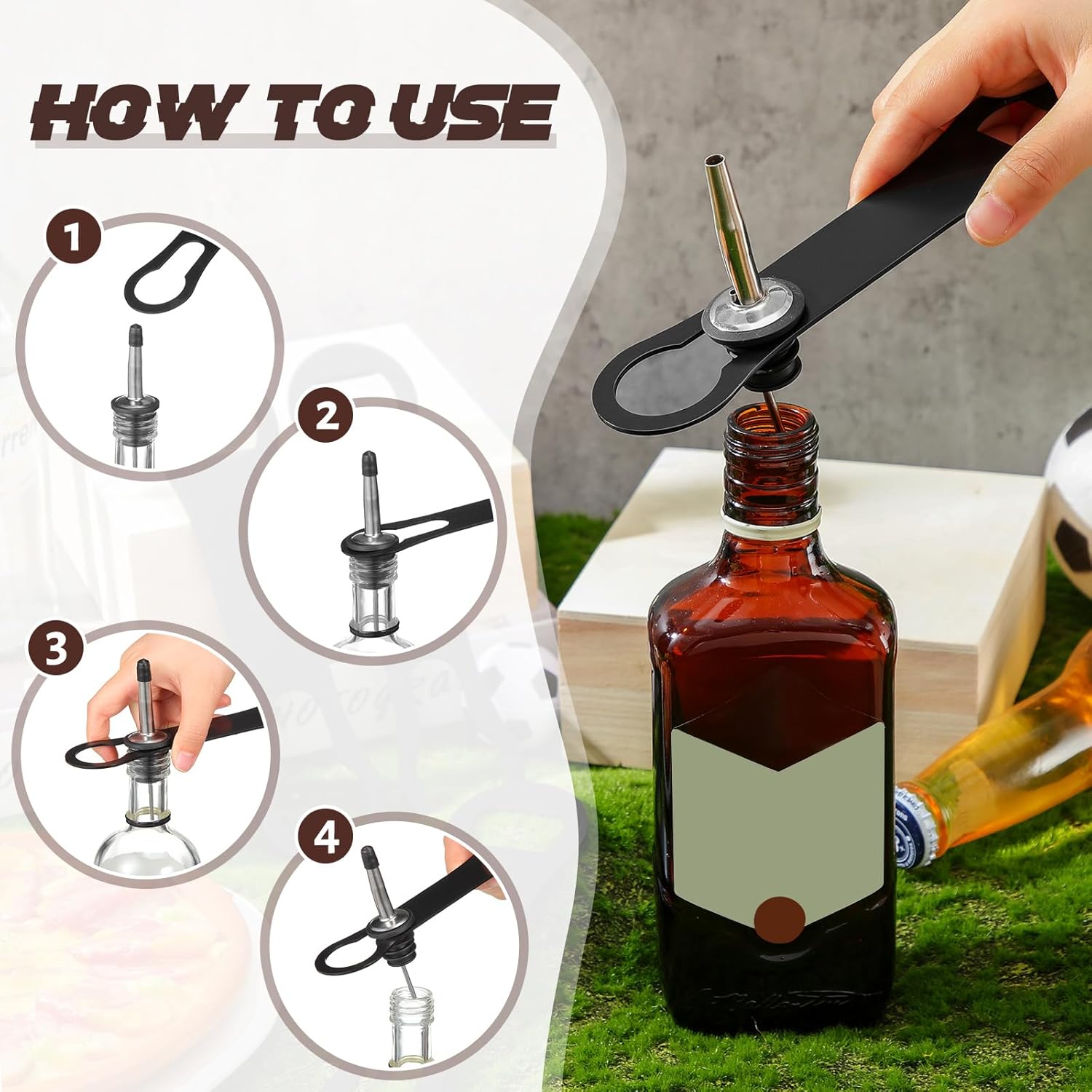 4 Pcs Stainless Steel Bar Bottle Opener | Black Flat Speed Opener for Beer & Drinks, Professional Bar Tool