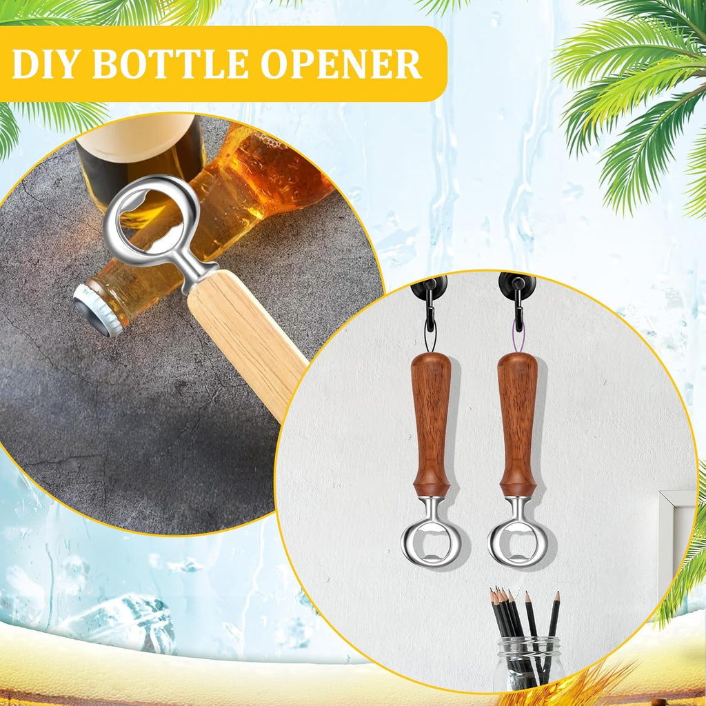 15 PCS Metal Bottle Opener Kit Bulk Stainless Blank Bottle Openers Inserts Hardware for Valentine's Day Wedding Wine Party DIY Project Craft Wood Turning